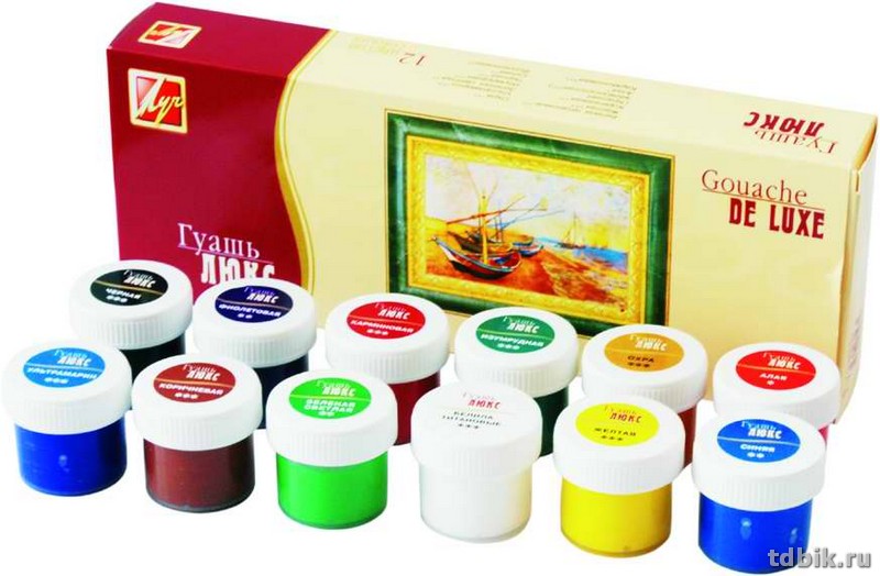 Гуашь художественная  12 цв. 20 мл Луч "Люкс"