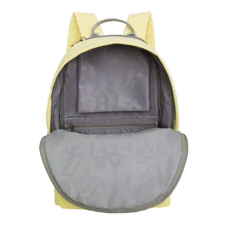 Рюкзак молодежный женский Grizzly 38*26*12 см., лимонный