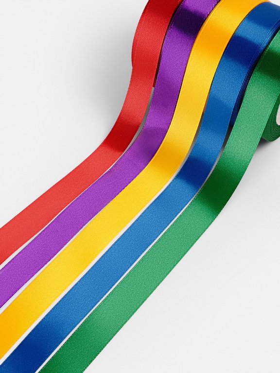 Лента атласная  набор 2,0см*23м  "Яркость" 5шт/уп