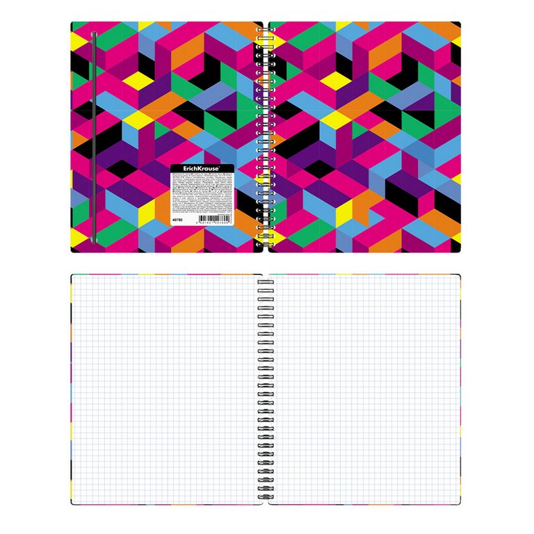 Тетрадь 80 лист кл. А5 на спирали пластиковая обложка "Disco Style" ассорти