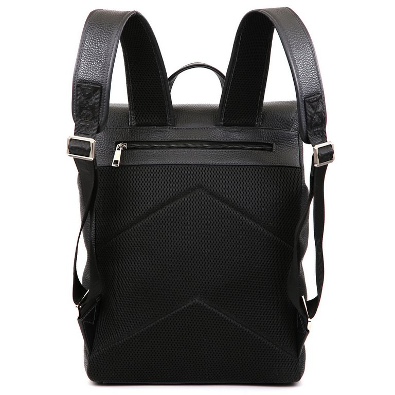 Рюкзак мужской FABRETTI 28*41*11, нат. кожа, черный