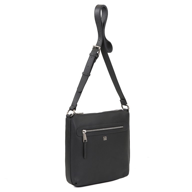 Сумка женская FABRETTI 26*8*25см, нат. кожа, серый