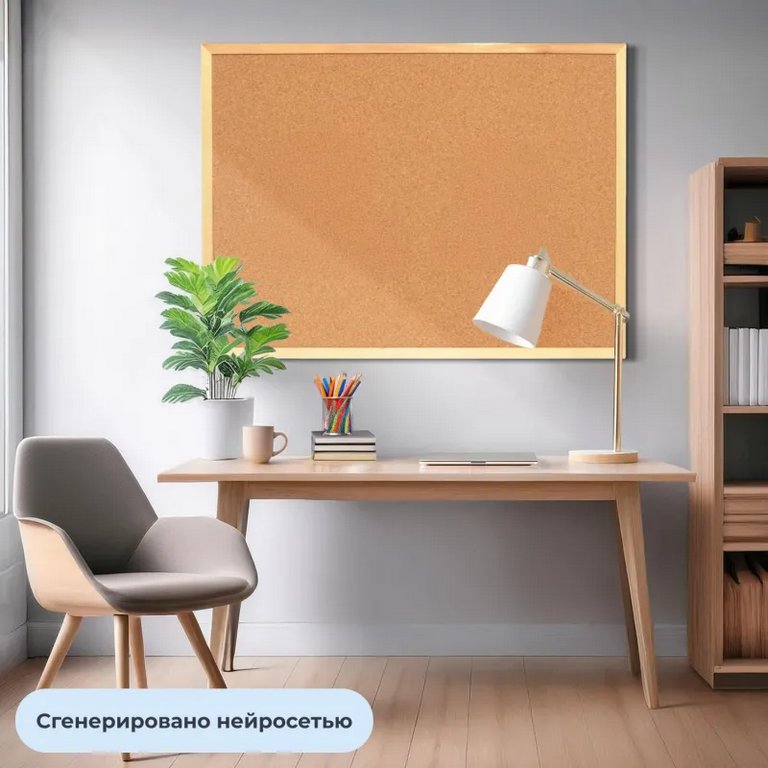 Доска пробковая 1000*1500 мм деревянная рамка ATTACHE