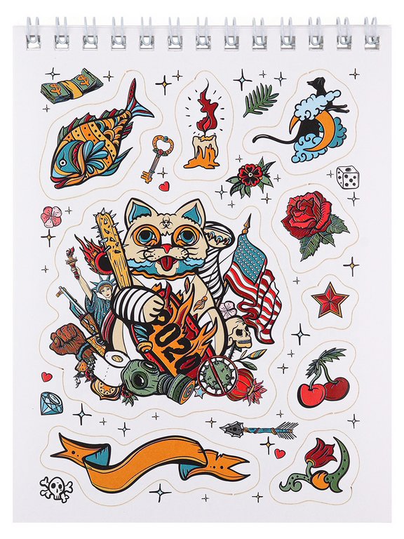 Набор наклеек 150 шт "Мои тату" 16л., А6, MILAND