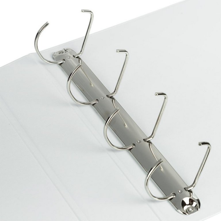 Папка на 4-х кольцах А4 75 мм карман на торце, на лиц. и внут. ст белая "Панорама" Attache Selection