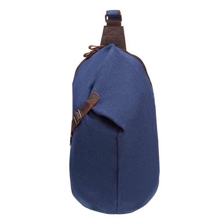 Рюкзак молодежный мужской  Dr.Koffer натуральная кожа/текстиль 43*23*15см, синий