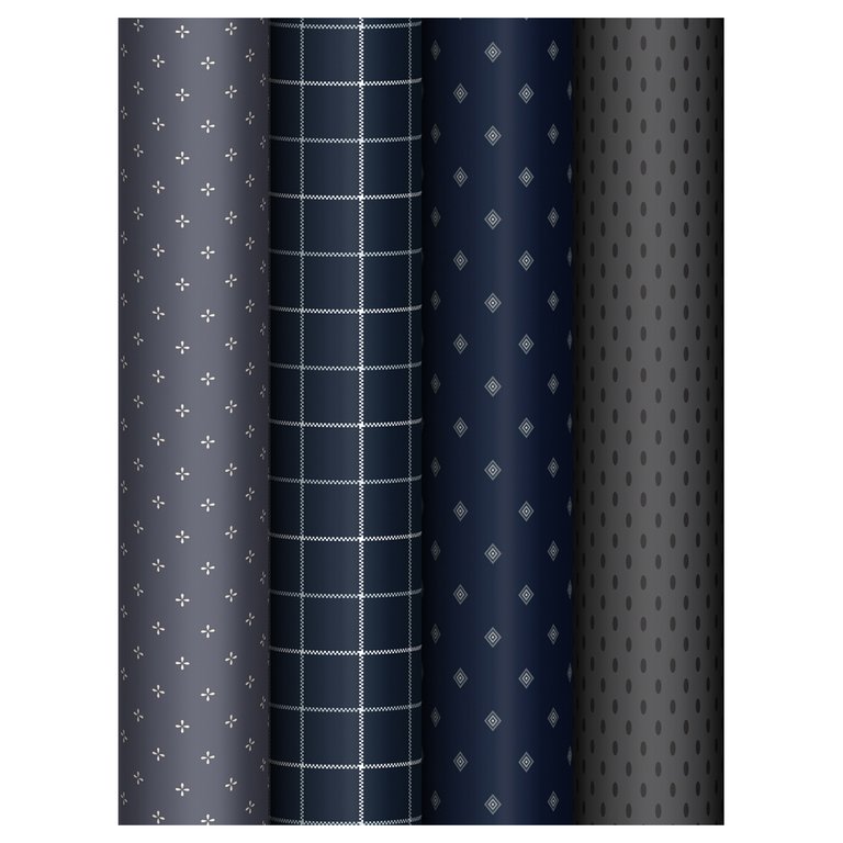 Бумага упаковочная 70*100см  в рулоне (ассорти) "Dark" MESHU