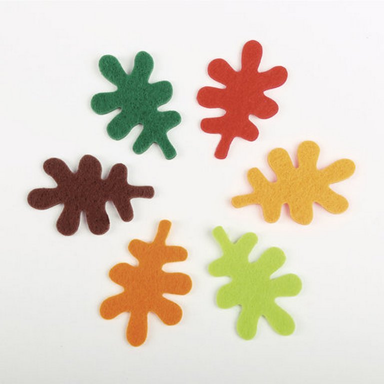 Наклейки из фетра "Листья" 24шт/уп. ОСТРОВ СОКРОВИЩ