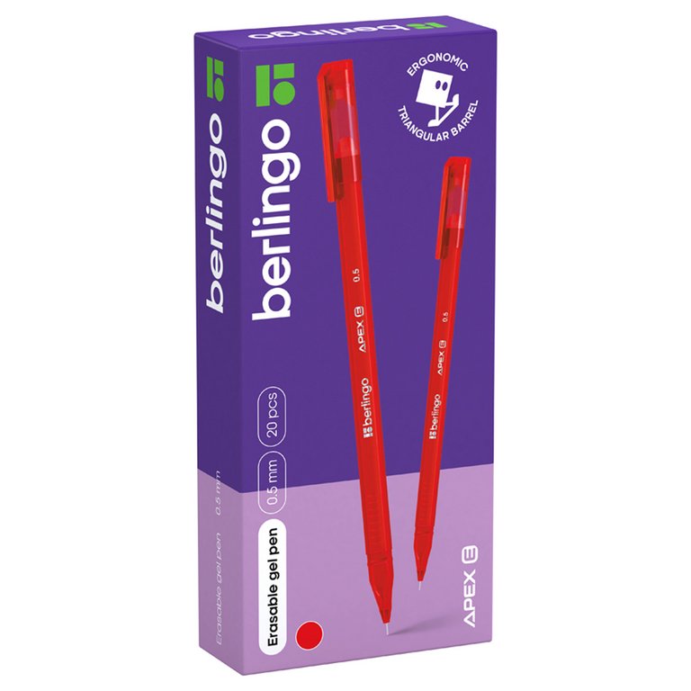 Ручка пиши-стирай гелевая Berlingo "Apex E" красная 0,5мм (линия 0,35мм)