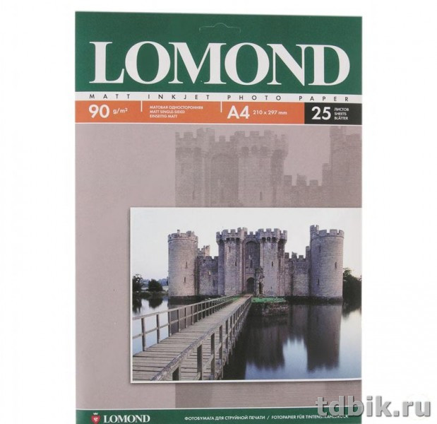 Фотобумага Lomond А4 90г, 100 л/уп. матовая, одностор.