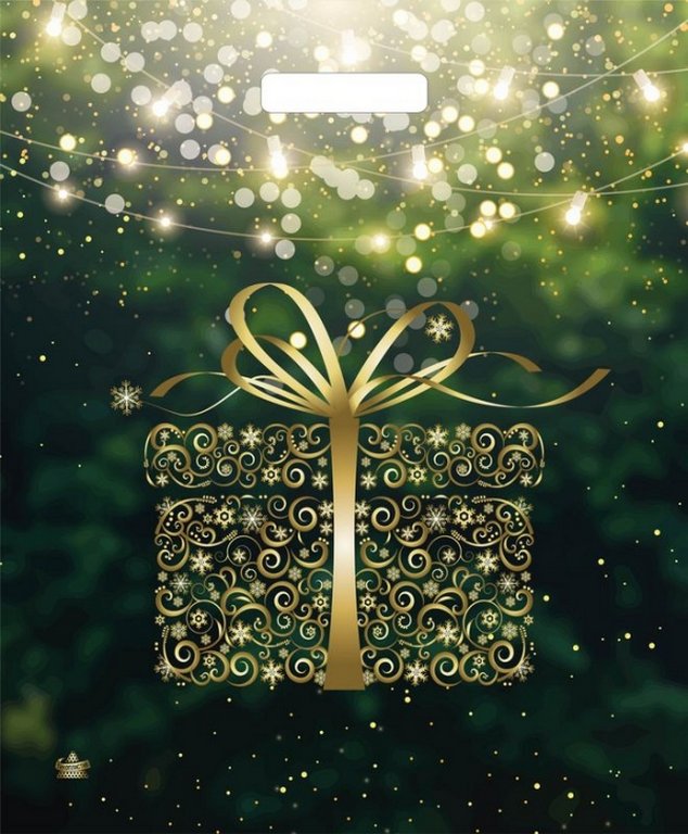 Пакет пробивной НГ 38*45 см (60 мкм) "Золотой подарок"