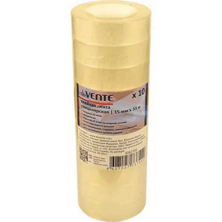 Скотч прозрачный 15 мм *33 м, 35 мкм deVENTE