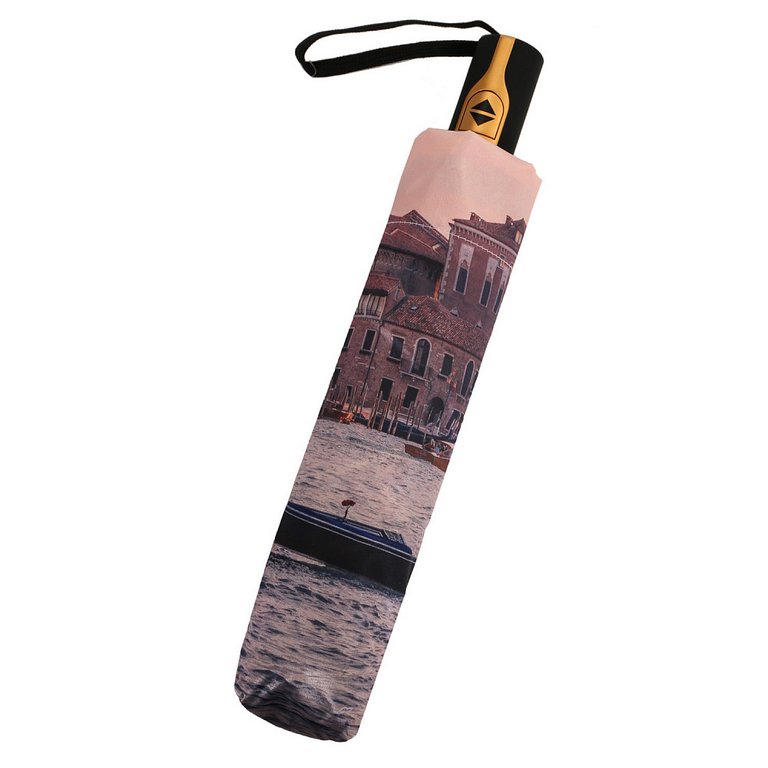 Зонт женский автомат Fabretti, облегченный, 3 сложения, сатин, фиолетовый