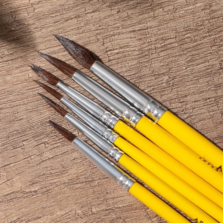 Кисти в наборе  6 шт (белка круглые №1,2,3,4,5,6)