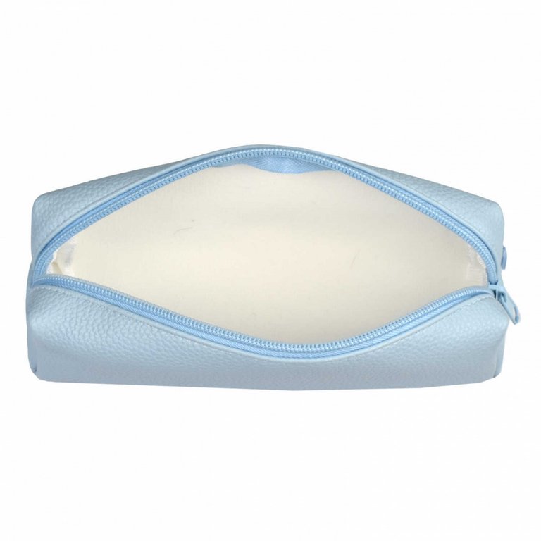 Пенал  для девочки Феникс + "Голубой" 20*6*5,5 см кожзам