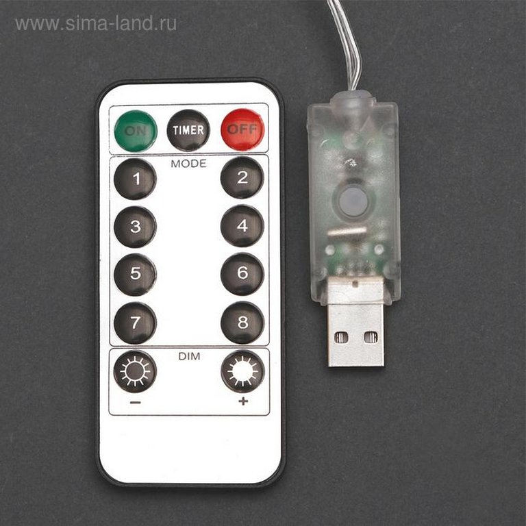 Гирлянда комнатная Занавес Роса 2.8*3м 300 цв. ламп, 8 реж, на крючках,пульт (от-10 до+35 °С) от USB