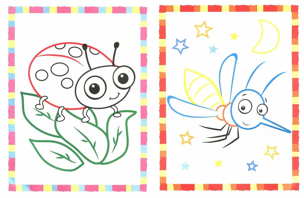 Раскраска Для самых маленьких "Первые букашки"