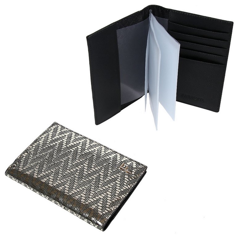 Обложка для документов FABRETTI женская, нат. кожа, 10*13,5*1,5см, золотой