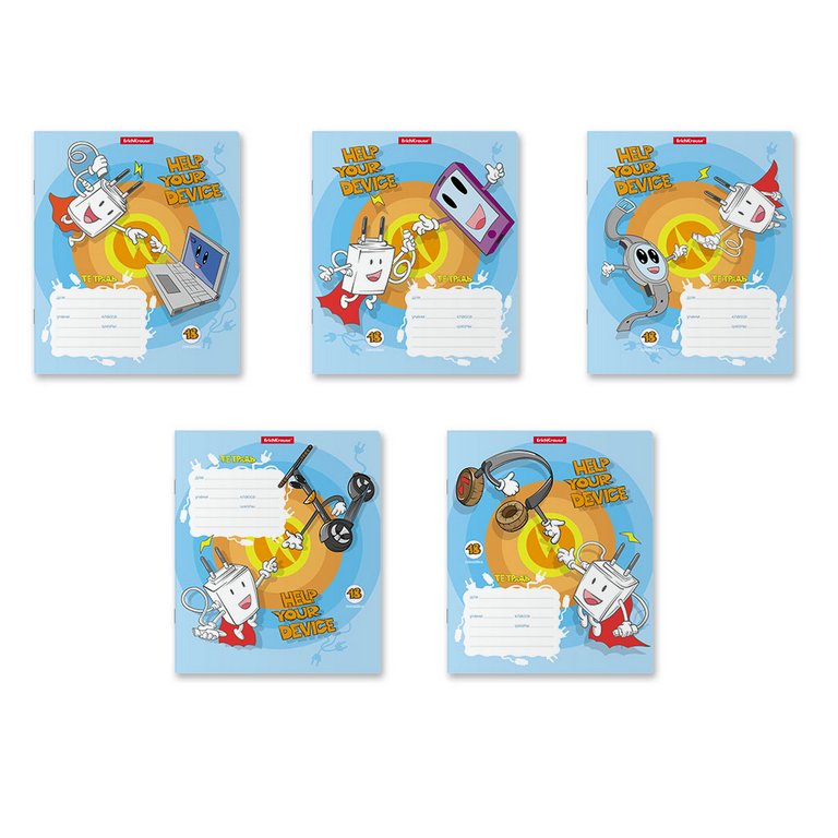 Тетрадь 18 лист лин. А5 "Smart Charger" ассорти