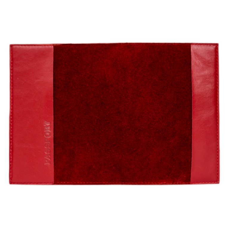 Обложка для паспорта Макей нат. кожа "Геометрия" цв. красный