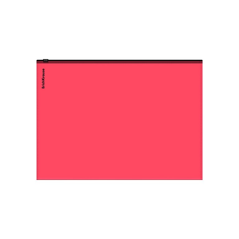 Папка на молнии А4 (334*246 мм) пластик Erich Krause, Soft Reef, ассорти непрозрачный