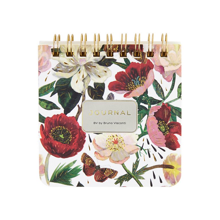 Блокнот А7  60л.,  90*90 мм, на гребне Bruno Visconti "POCKET JOURNAL. Пионы"