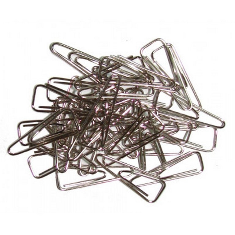 Скрепки 33 мм 100 шт/уп никелированные треугольные с загнут. краем Erich-Krause