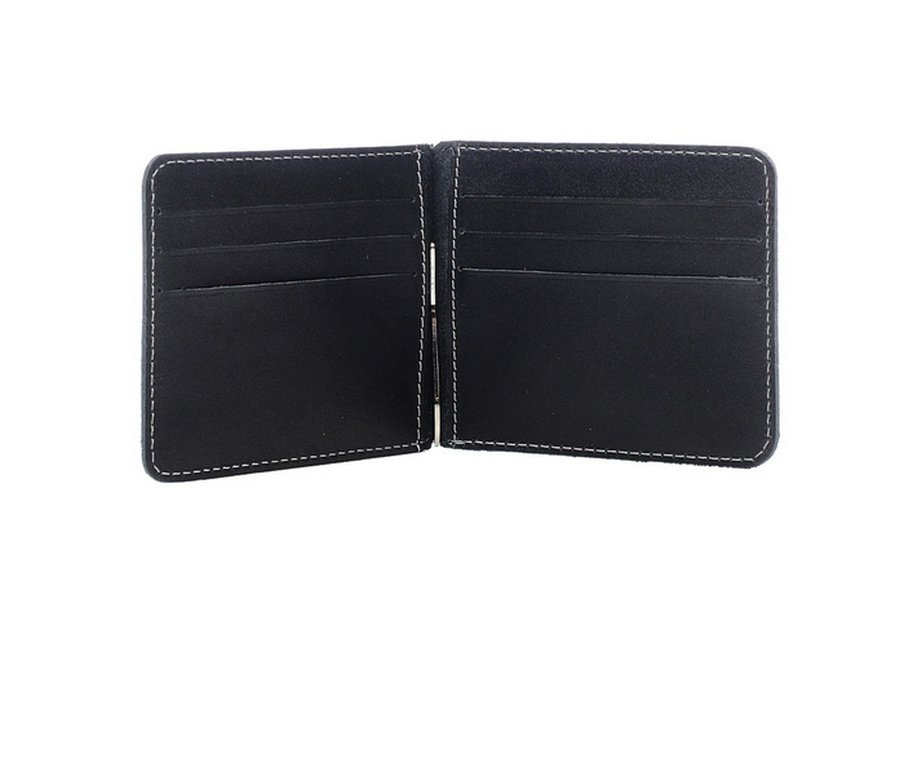 Зажим для денег Faetano с карманом , нат.кожа, черный