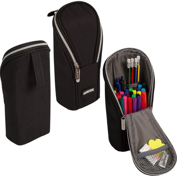 Пенал  универсальный настольный deVENTE "Private" 21*9*6 см, текстильный, черный