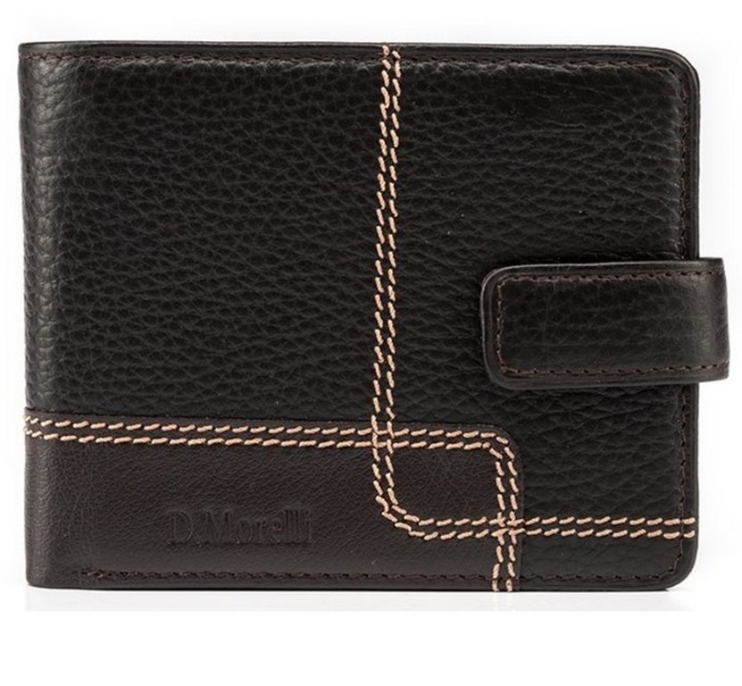 Портмоне D.Morelli мужское "Floter kross" с хлястиком, нат.кожа