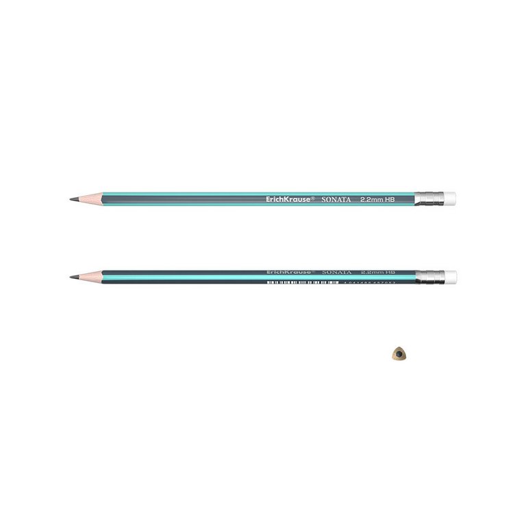 Карандаш ч/г HB трехгранный ErichKrause "Sonata" с ластиком