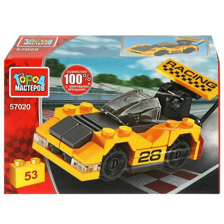 Конструктор пластиковый  53 дет. "Спорткар" Город мастеров