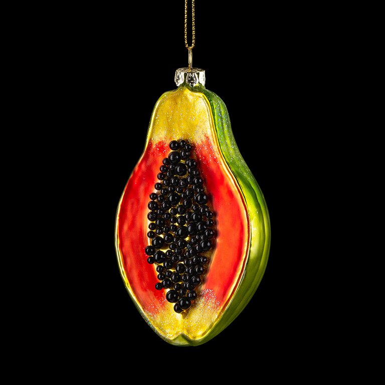 Украшение елочное из стекла "Папайя" 6.5х10х4 см