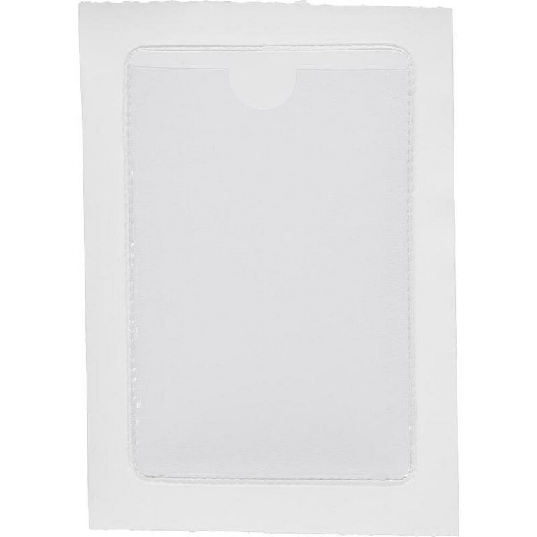 Карман для визиток 65*98 мм самоклеющийся прозрачный (10шт/уп) ПВХ 110 мкм Attache