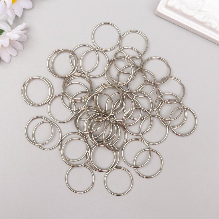 Кольцо для брелока металл серебро 2х2 см