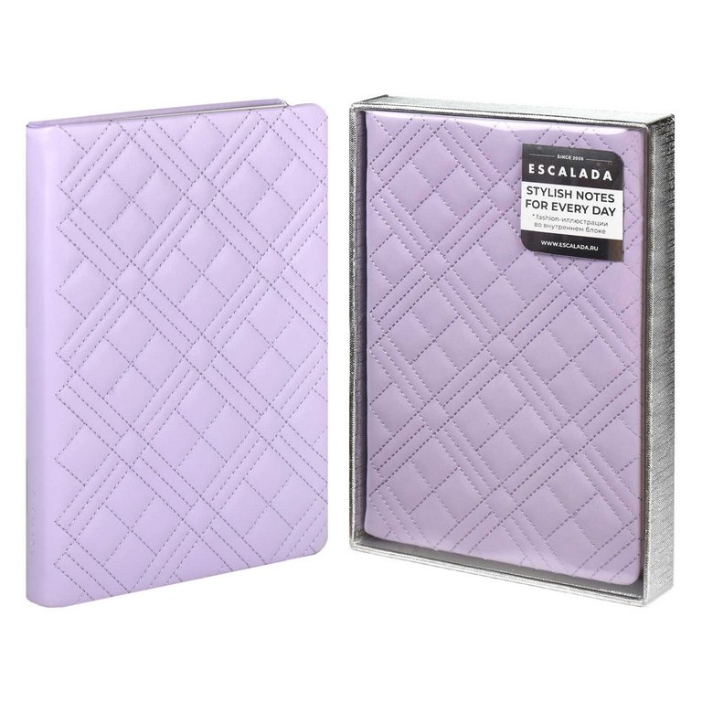 Ежедневник без дат А5 Escalada "ЛАЙКА СИРЕНЕВЫЙ" кожзам, переплет тверд. с поролоном