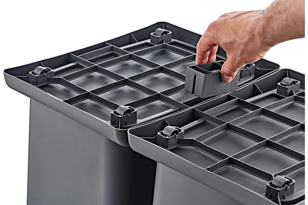 Набор баков для раздельного сбора мусора TURAN SOFT Anthracite 40 л., 3 шт