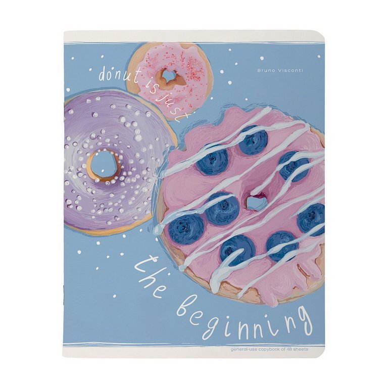 Тетрадь 48 лист кл. А5 на скрепке "DONUT" ассорти