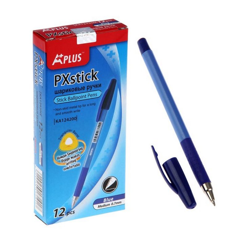 Ручка шариковая Beifa "Классика" трехгр. рез.упор, мет.нак. 1,0мм синяя (стерж.142мм, линия 0,7мм)