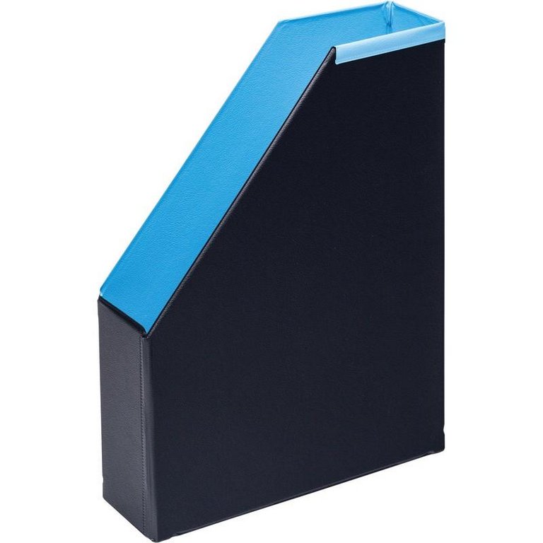 Лоток вертикальный из картона - ПВХ, 70 мм BANTEX Модерн, черный - голубой