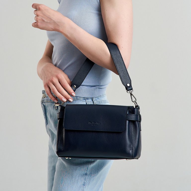 Сумка женская Dr.Koffer 26х17х9см см, нат.кожа синий