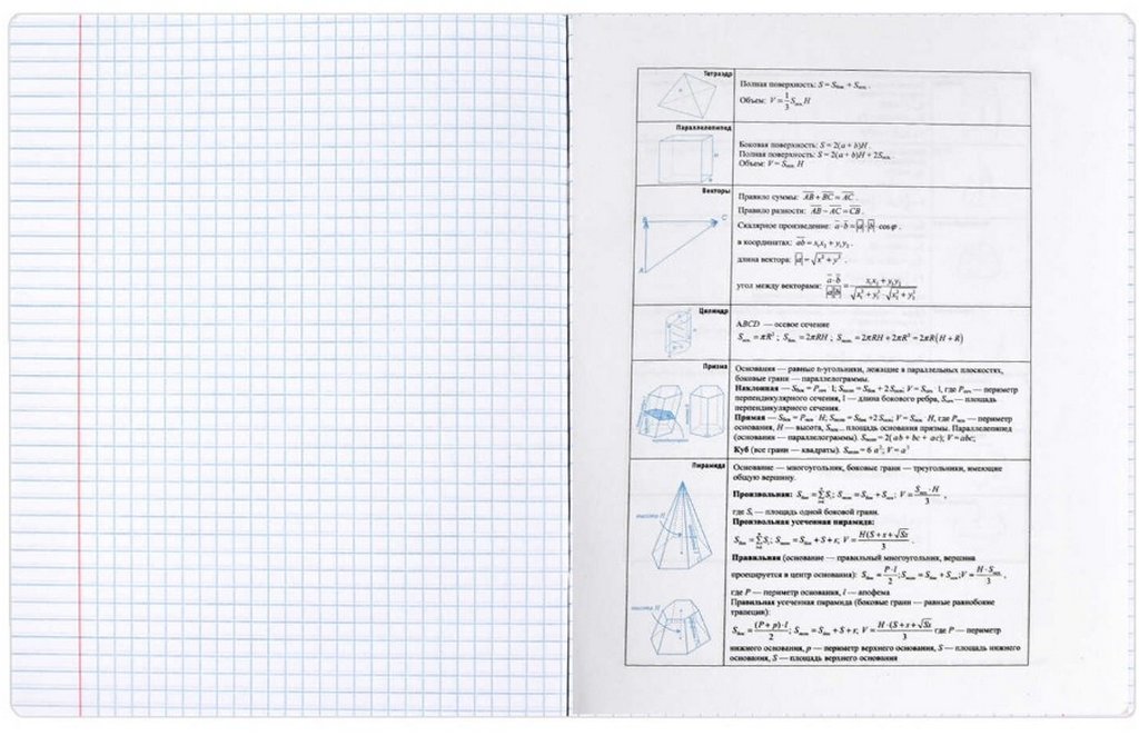 Тетрадь 48 лист кл. А5+ на скрепке, со справ. мат-ом "ФРАЗЫ С ХАРАКТЕРОМ. ГЕОМЕТРИЯ"