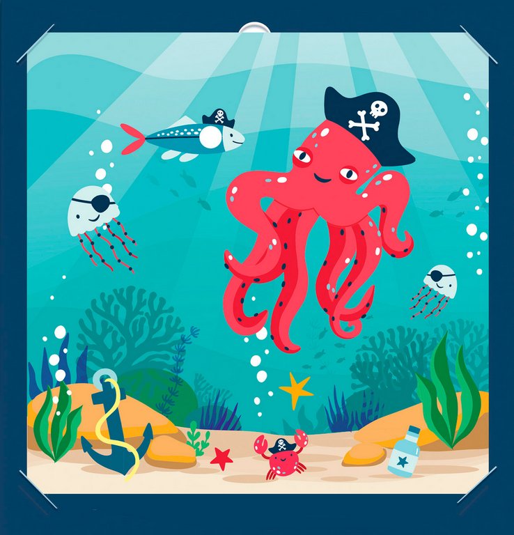 Аппликация наклейками "Морские пираты" 20*20 см ФРЕЯ