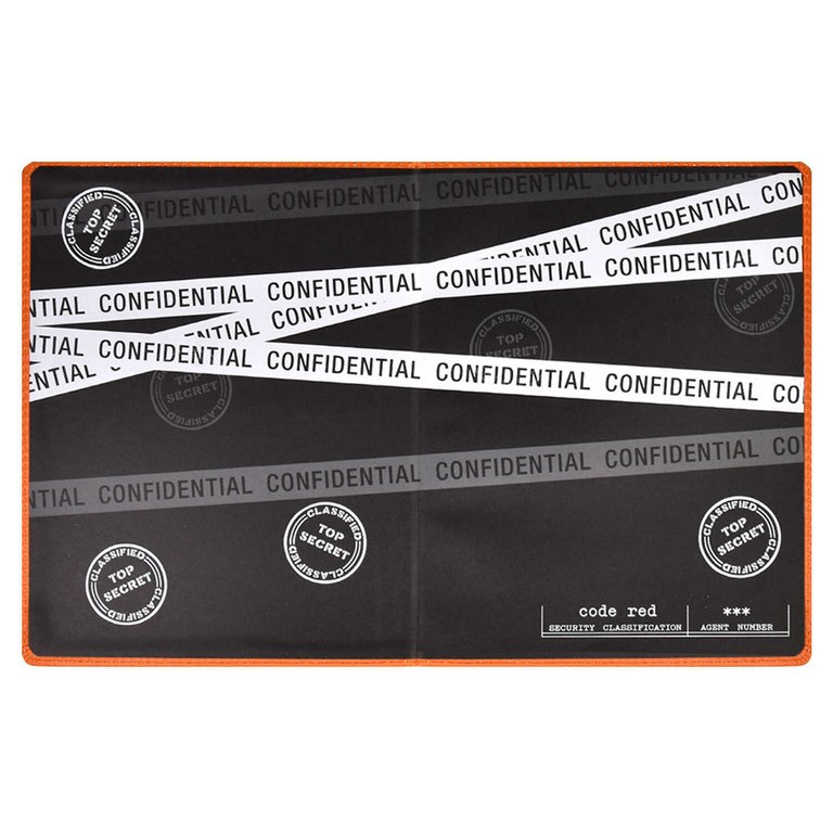 Дневник школьный твердая обложка, кожзам, тиснение фольгой "КОНФИДЕНЦИАЛЬНО" 48л. цв. оранж.