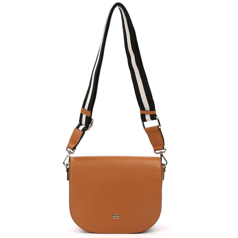 Сумка женская FABRETTI 20х16х6 см, нат. кожа, рыжий