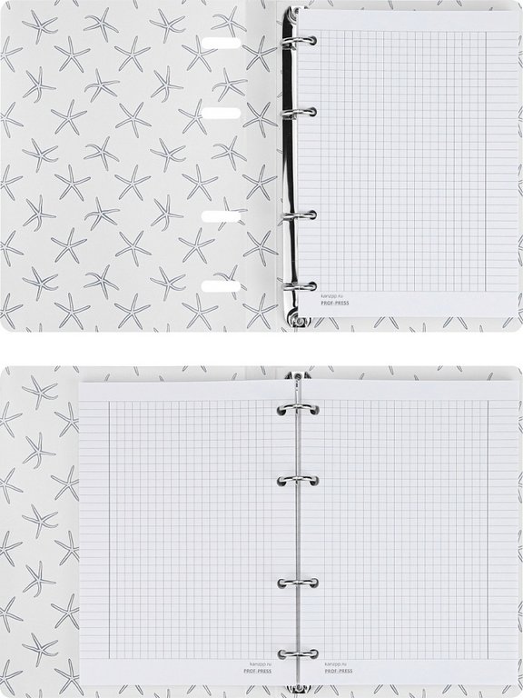 Тетрадь 120 лист кл. А5+ на кольцах "МОРСКАЯ ПЕНА" тв. обл. Проф-Пресс