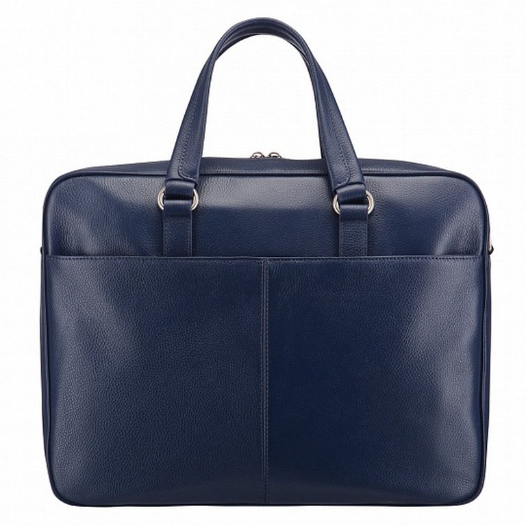 Сумка мужская Dr.Koffer 38*28*9 см, нат. кожа, на плечевом ремне, синяя