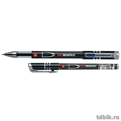Ручка гелевая ErichKrause Megapolis  0,5мм черная (стерж.129мм, линия 0,4мм)