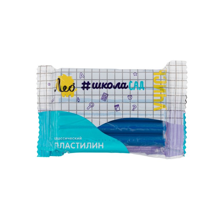 Пластилин  1 цв. синий 50гр Лео "ШколаСад"