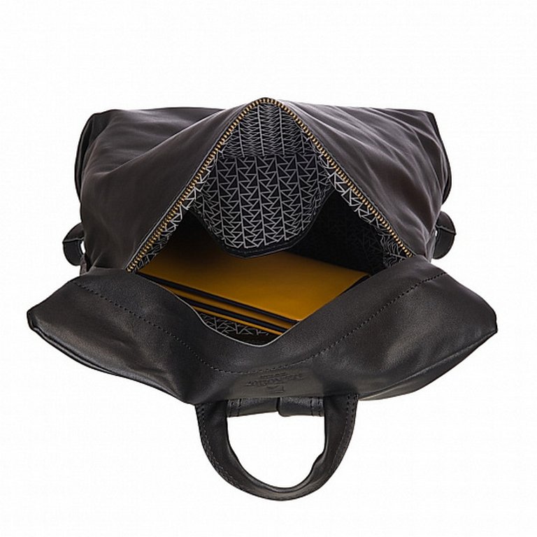 Рюкзак женский Dr.Koffer 32X38X15 см, нат.кожа, черный